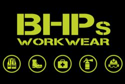 logo BHPs - artykuły BHP, odzież robocza, obuwie robocze, rękawice robocze, apteczki samochodowe, kamizelki ostrzegawcze, lampy ostrzegawcze, gaśnice, środki czystości, hełmy, nakrycia głowy,