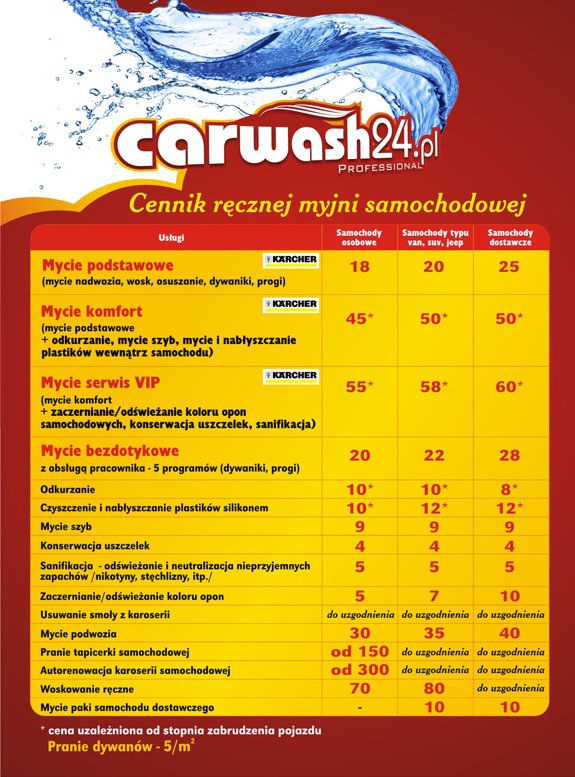 carwash24.pl - mycie samochodów osobowych, dostawczych, konserwacja, odkurzanie