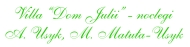 logo Villa Dom Julii - pokoje hotelowe, restauracja